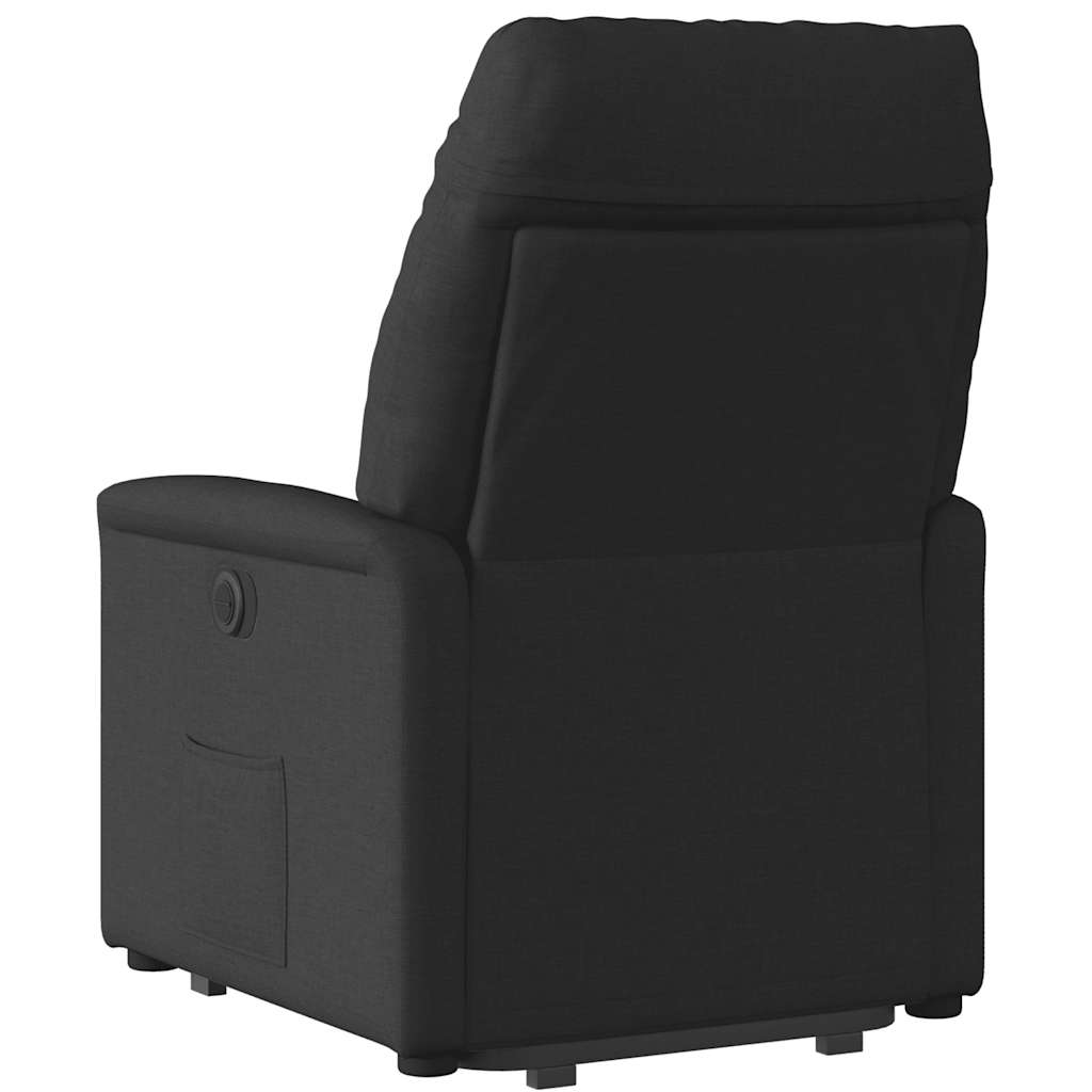 Relaxsessel mit Aufstehhilfe Schwarz Stoff