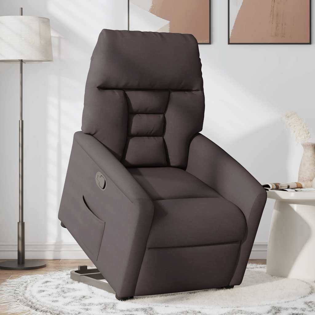 Relaxsessel mit Aufstehhilfe Dunkelbraun Stoff