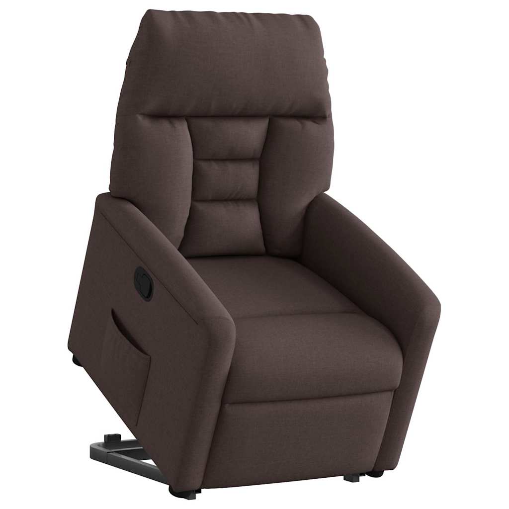 Relaxsessel mit Aufstehhilfe Dunkelbraun Stoff