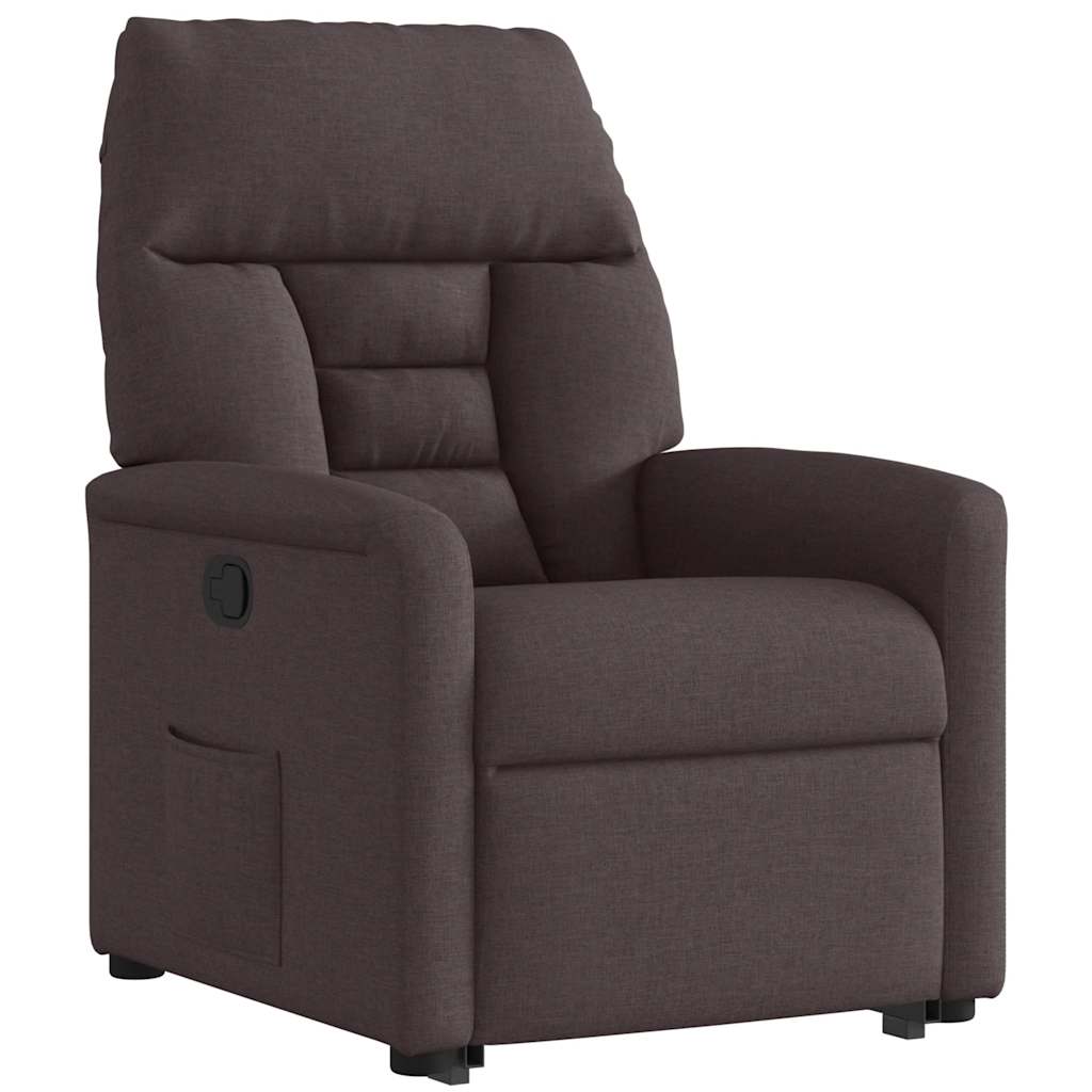 Relaxsessel mit Aufstehhilfe Dunkelbraun Stoff