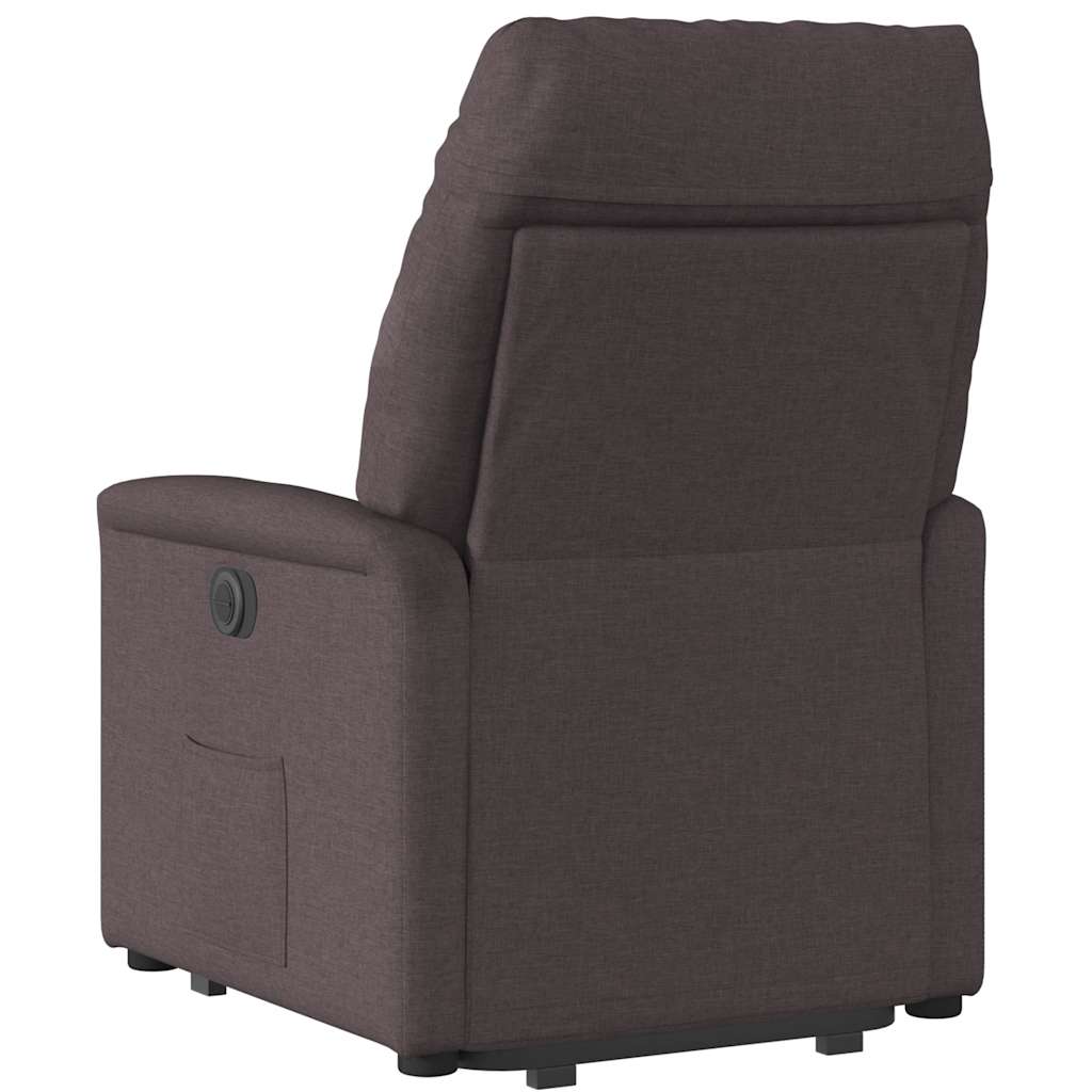 Relaxsessel mit Aufstehhilfe Dunkelbraun Stoff