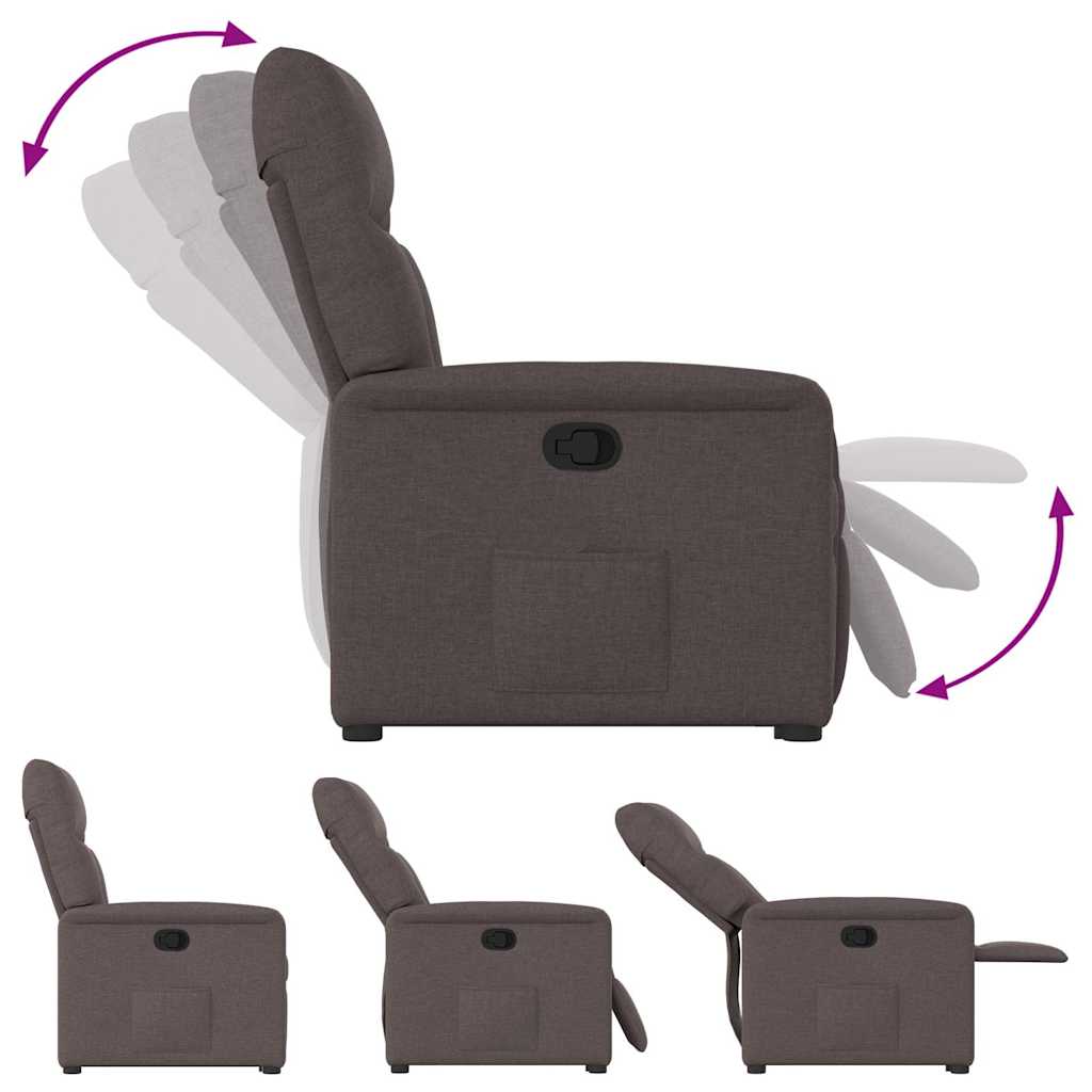 Relaxsessel mit Aufstehhilfe Dunkelbraun Stoff