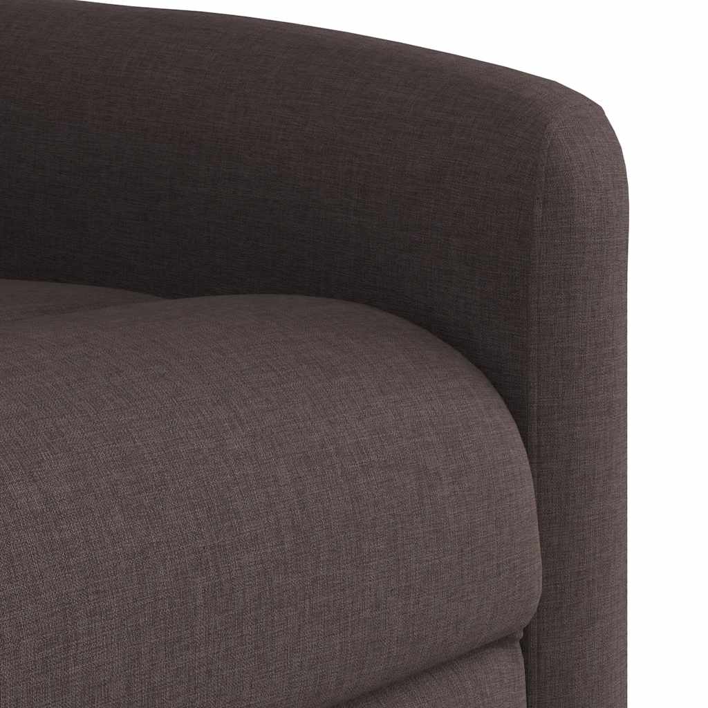 Massagesessel mit Aufstehhilfe Dunkelbraun Stoff