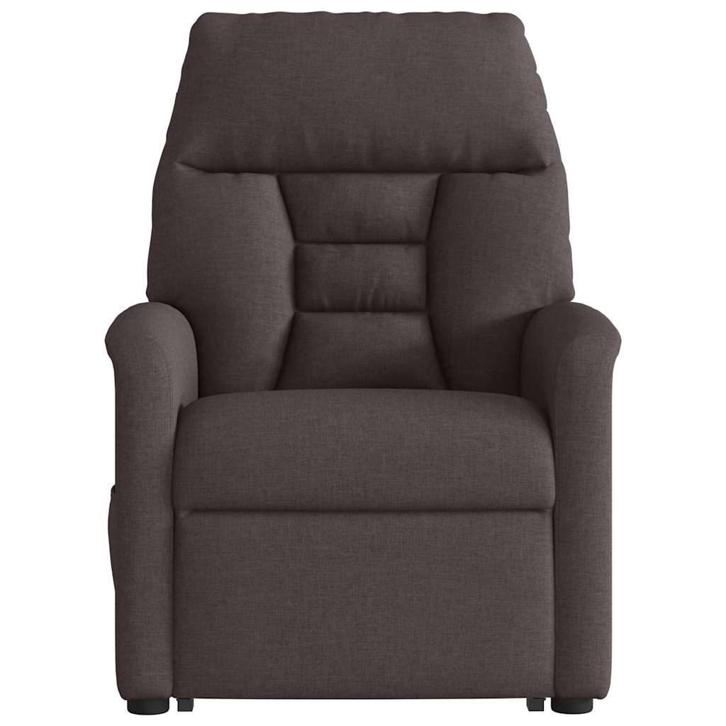 Massagesessel mit Aufstehhilfe Dunkelbraun Stoff