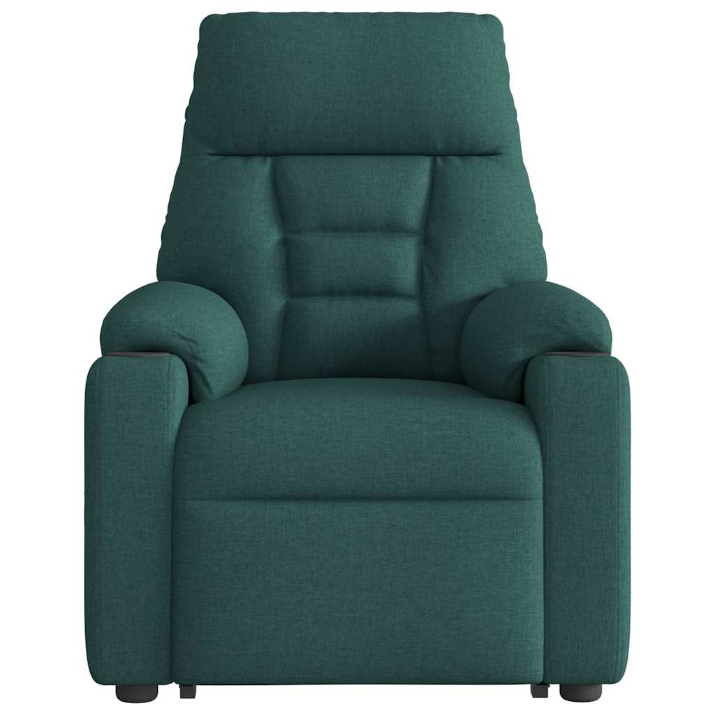 Massage chair with stand-up aid dark green fabric