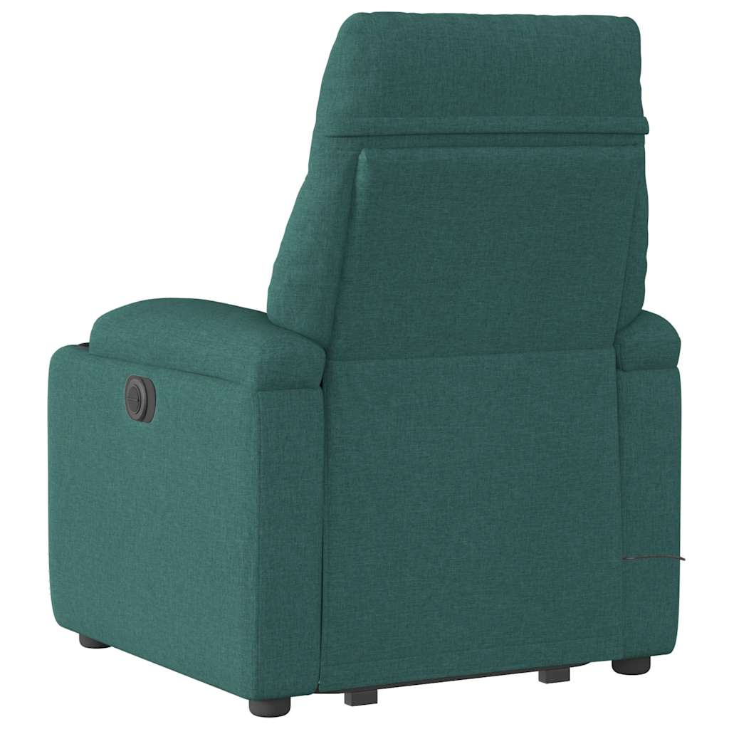 Massage chair with stand-up aid dark green fabric