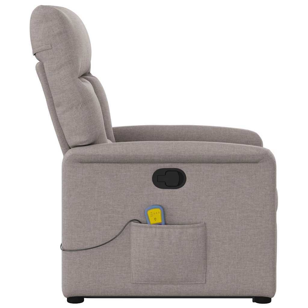Massagesessel mit Aufstehhilfe Taupe Stoff