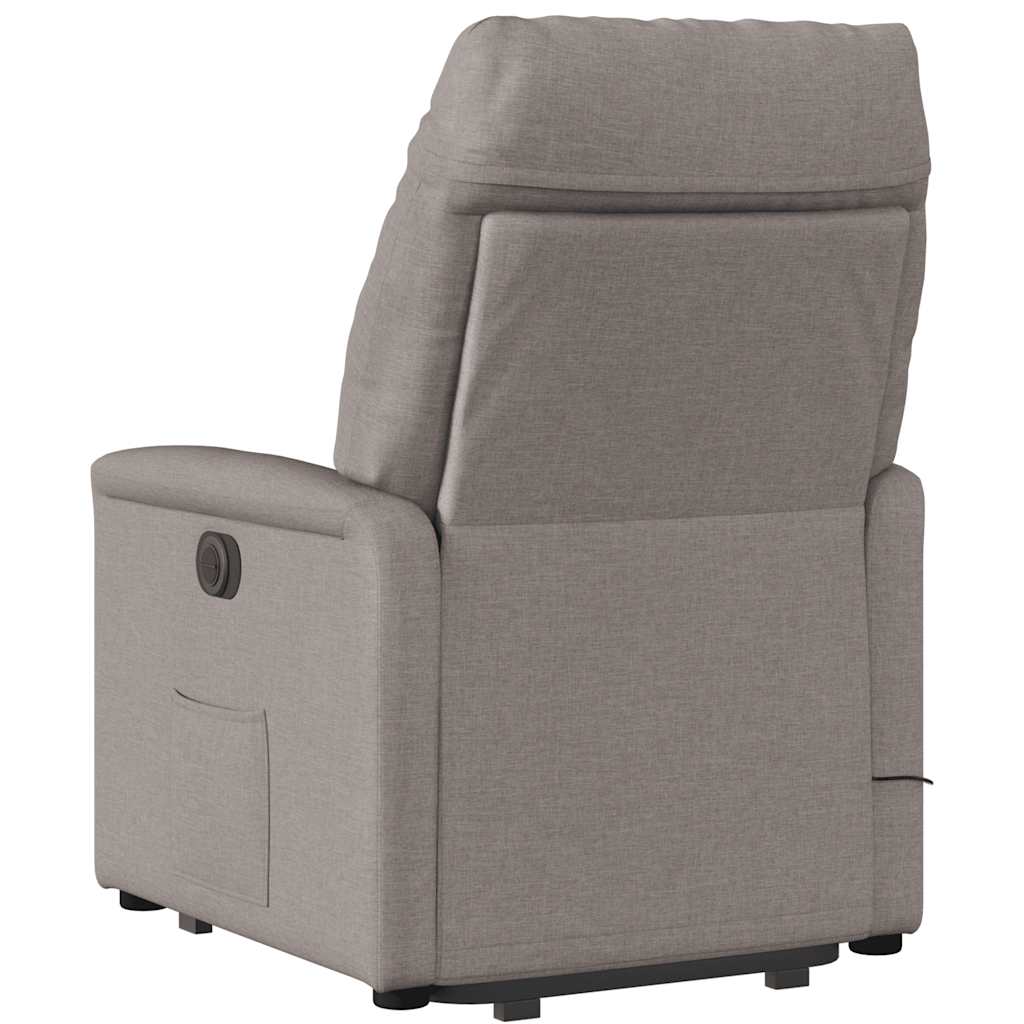 Massagesessel mit Aufstehhilfe Taupe Stoff