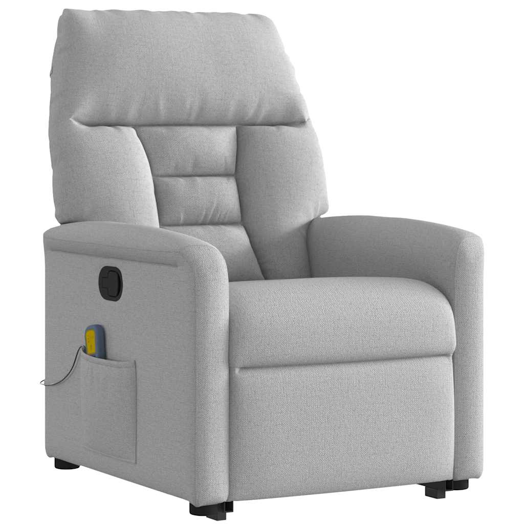 Massagesessel mit Aufstehhilfe Wolkengrau Stoff