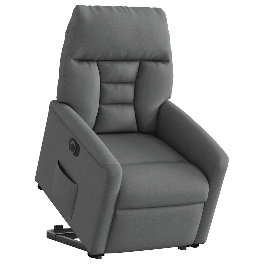 Relaxsessel mit Aufstehhilfe Elektrisch Dunkelgrau Stoff