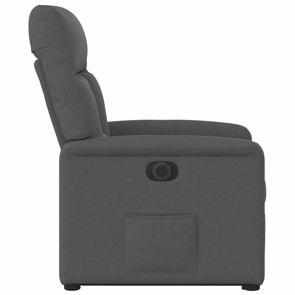 Relaxsessel mit Aufstehhilfe Elektrisch Dunkelgrau Stoff