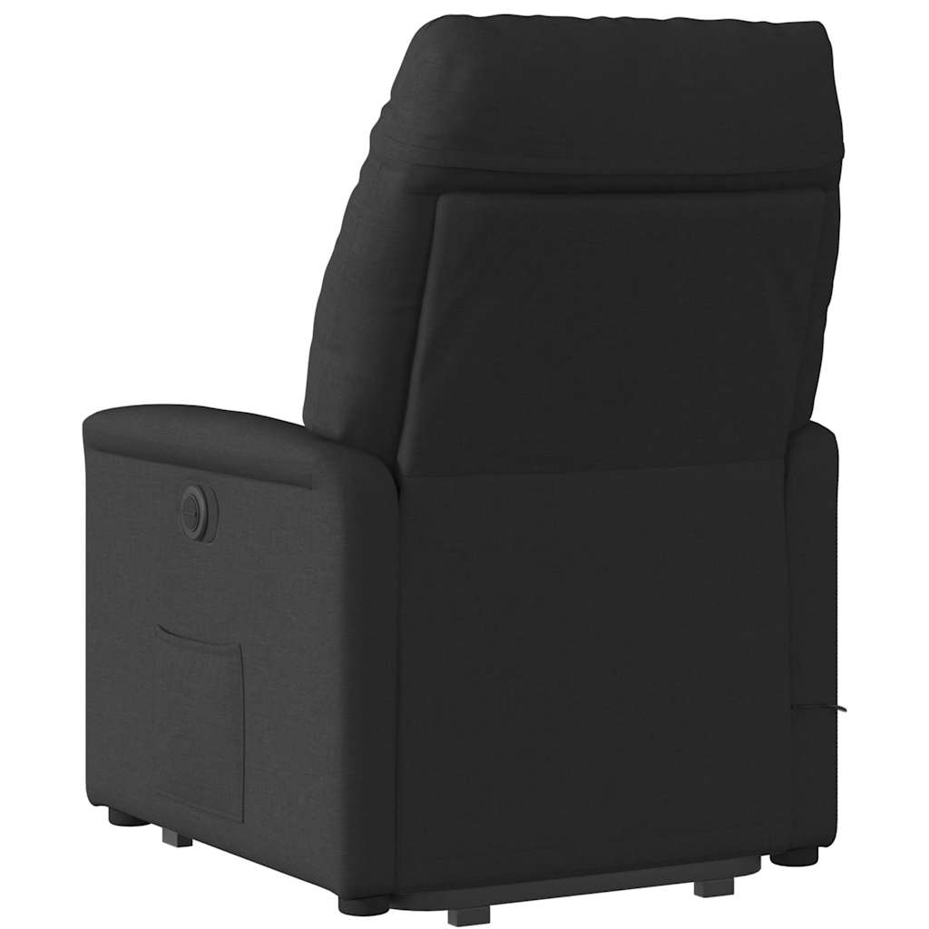 Elektrischer Massagesessel mit Aufstehhilfe Schwarz Stoff