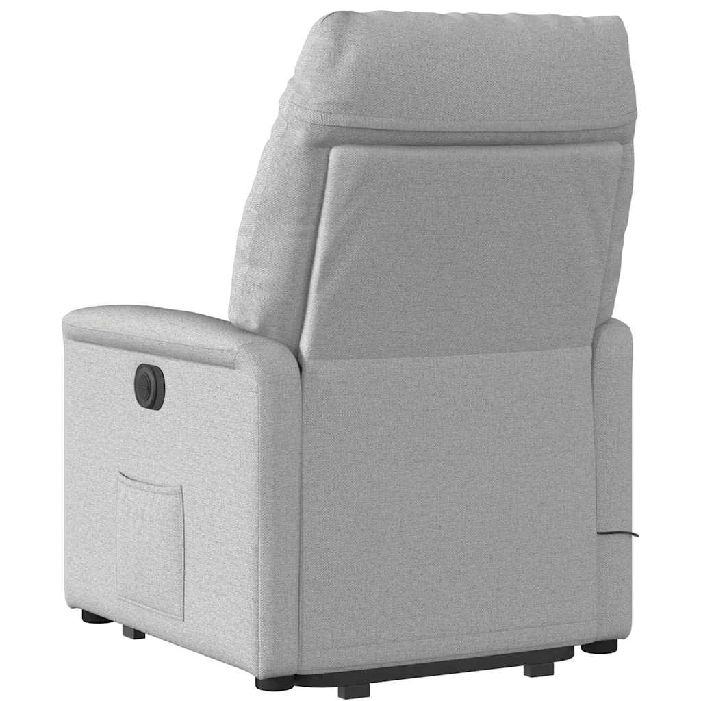 Massagesessel mit Aufstehhilfe Elektrisch Wolkengrau Stoff