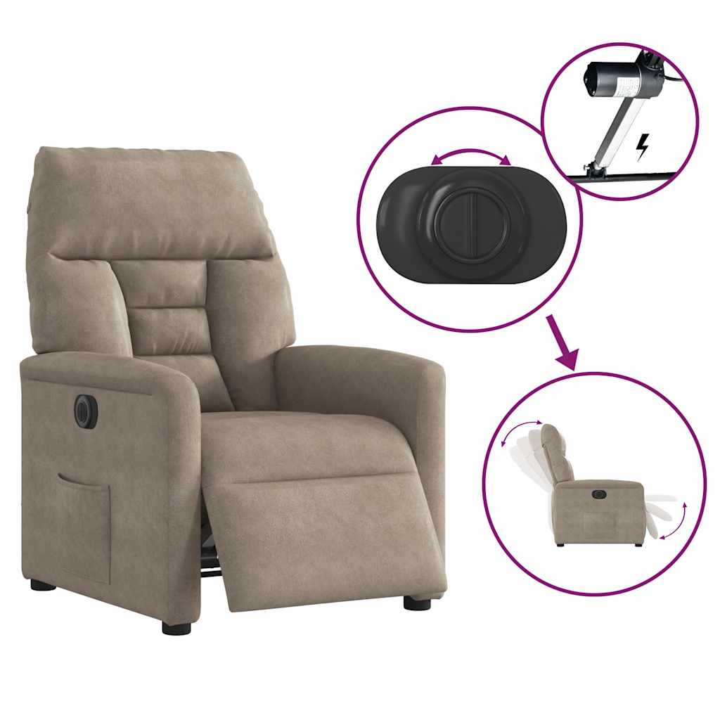 Relaxsessel Elektrisch Taupe Mikrofasergewebe
