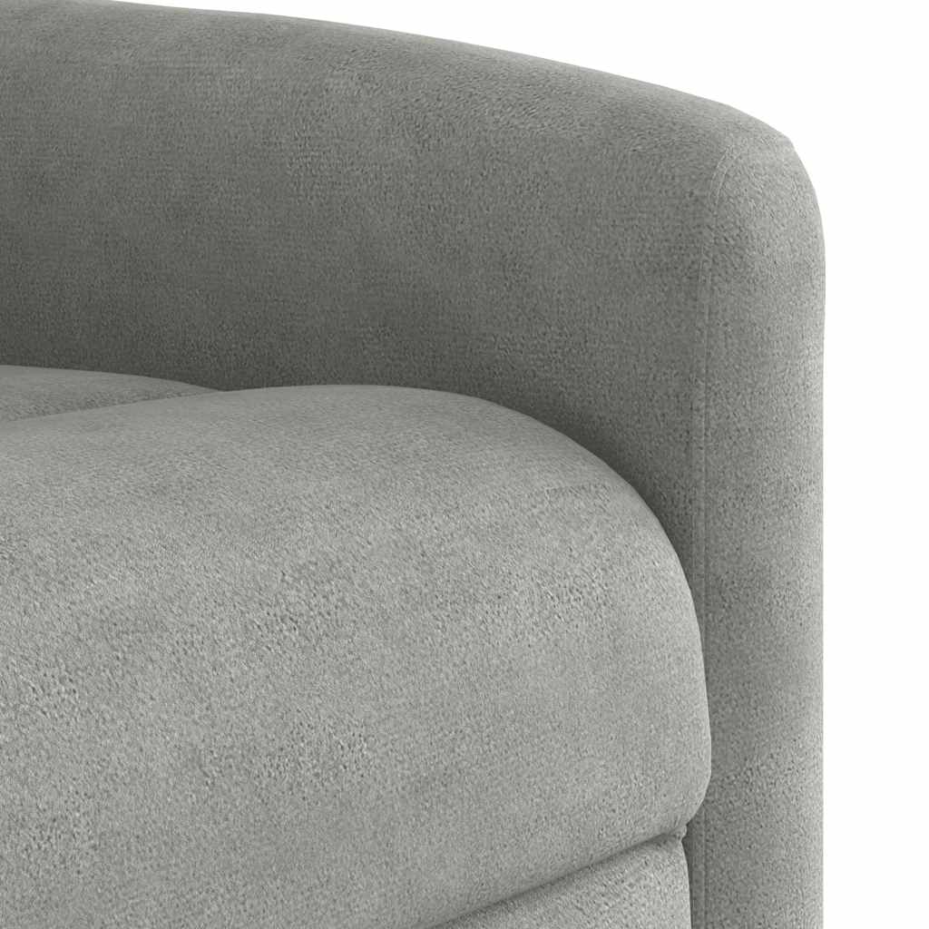 Massagesessel Elektrisch Hellgrau Mikrofasergewebe