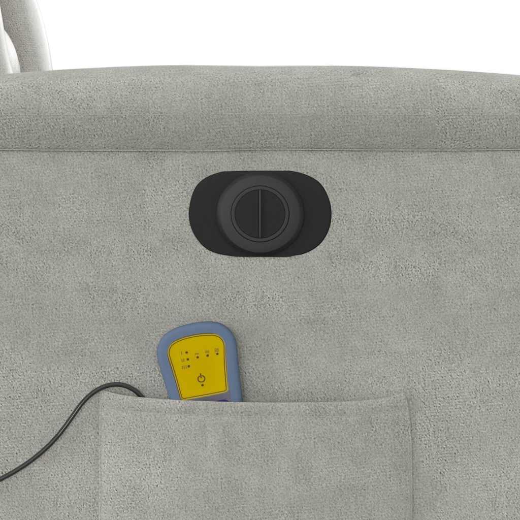 Massagesessel Elektrisch Hellgrau Mikrofasergewebe