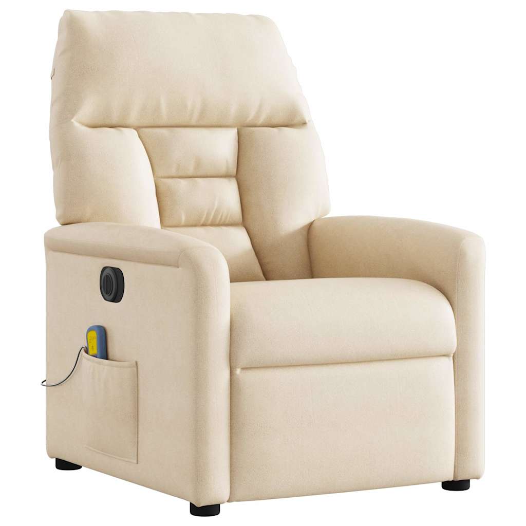 Massagesessel Elektrisch Beige Mikrofasergewebe