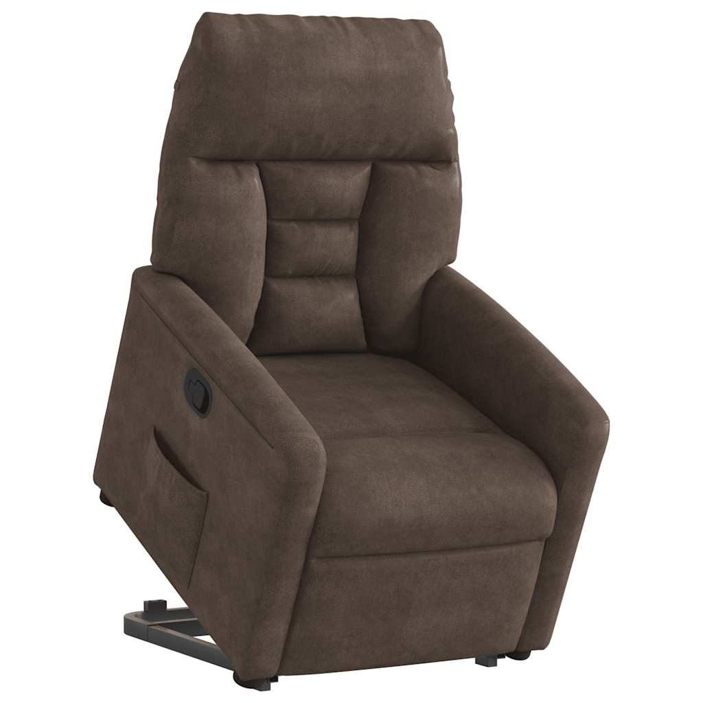 Relaxsessel mit Aufstehhilfe Braun Mikrofasergewebe