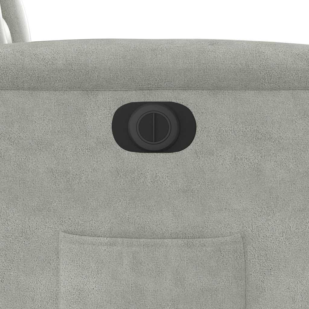 Relaxsessel Aufstehhilfe Elektrisch Hellgrau Mikrofasergewebe