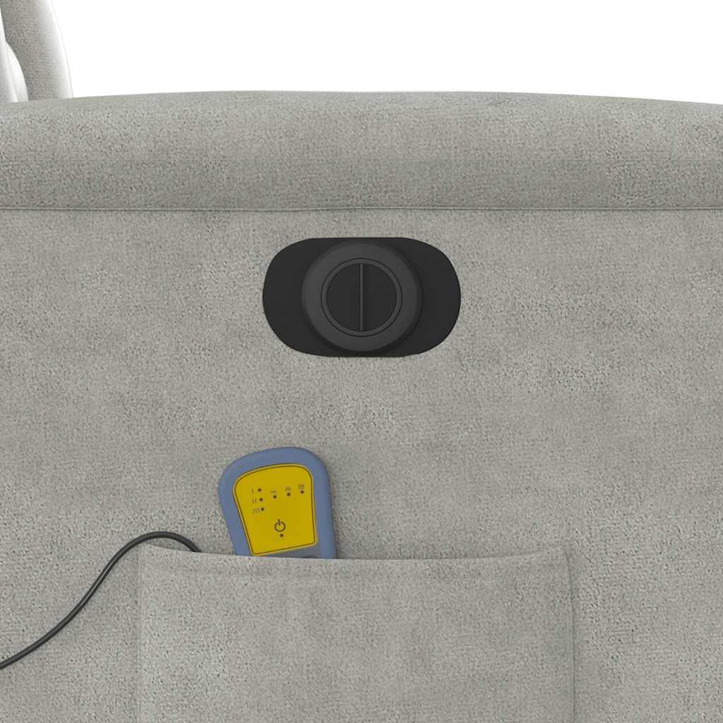 Massagesessel Aufstehhilfe Elektrisch Hellgrau Mikrofasergewebe