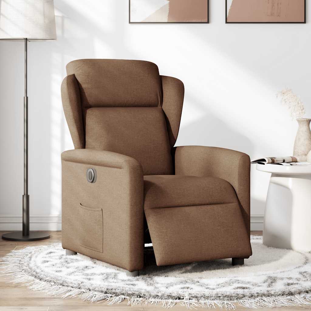 Relaxsessel Elektrisch Braun Stoff
