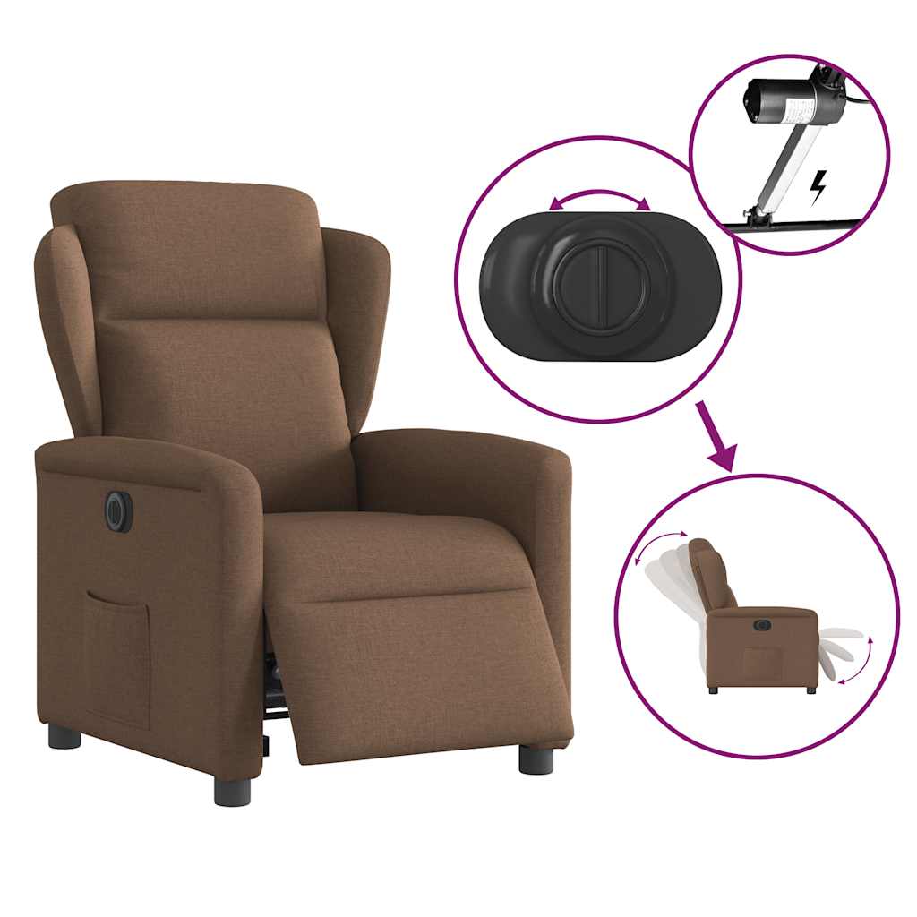 Relaxsessel Elektrisch Braun Stoff