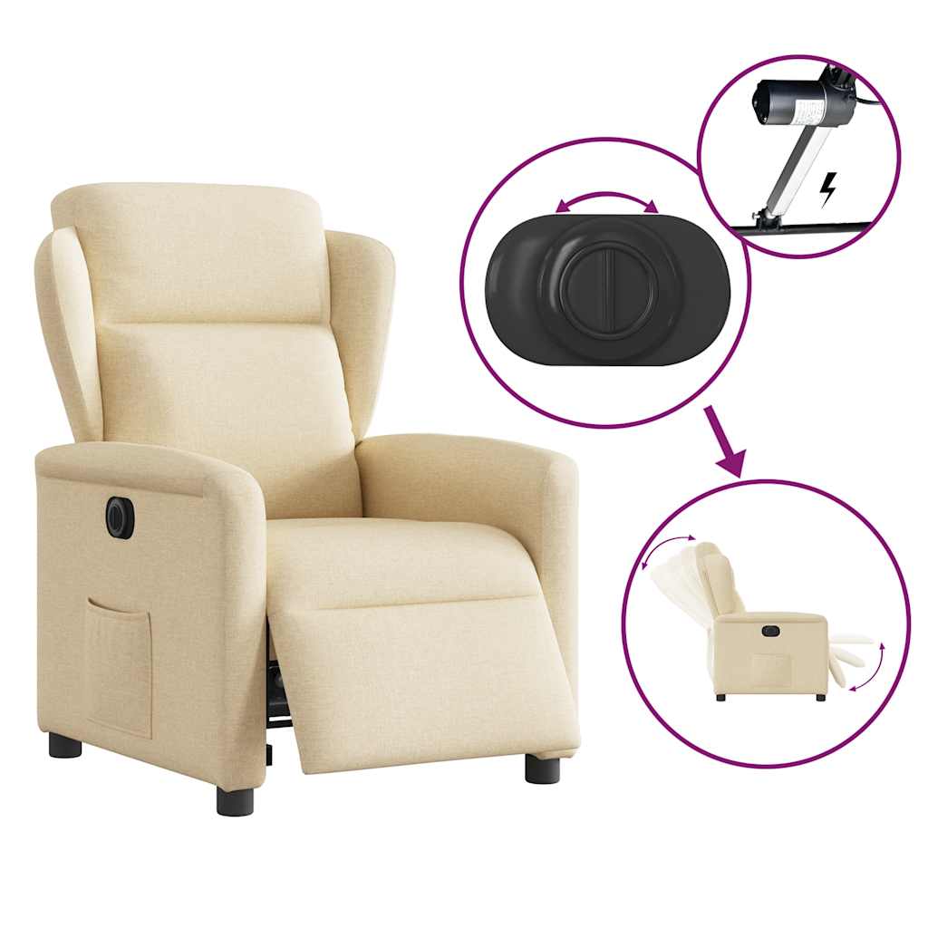 Relaxsessel Elektrisch Creme Stoff