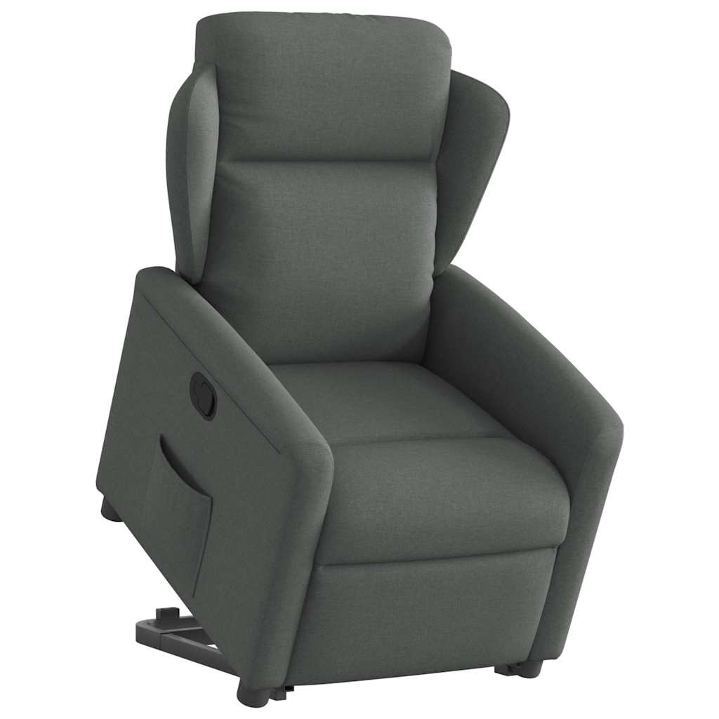 Relaxsessel mit Aufstehhilfe Dunkelgrau Stoff