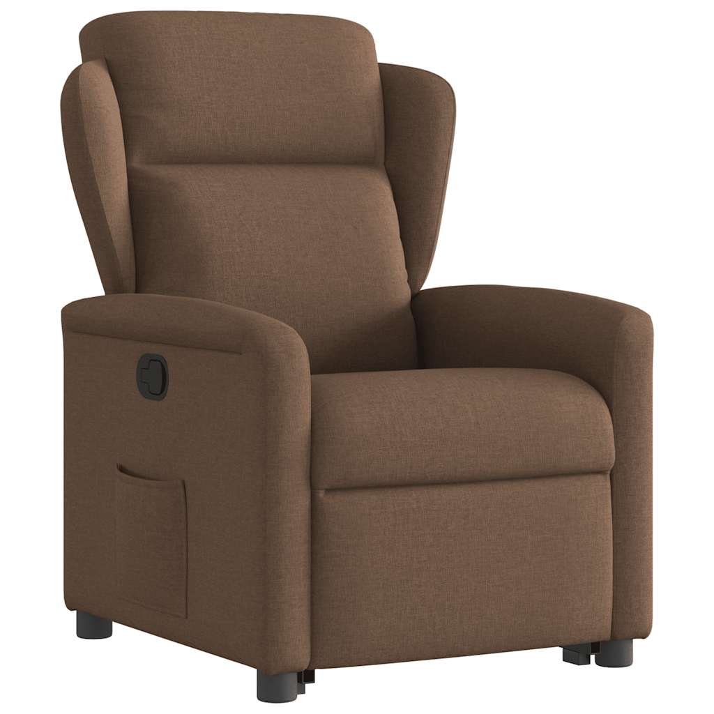 Relaxsessel mit Aufstehhilfe Braun Stoff