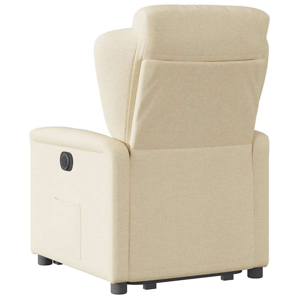 Relaxsessel mit Aufstehhilfe Creme Stoff