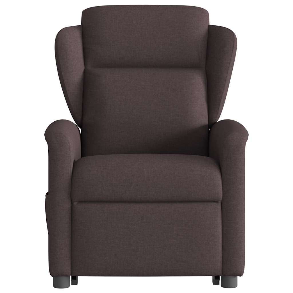 Massagesessel mit Aufstehhilfe Dunkelbraun Stoff