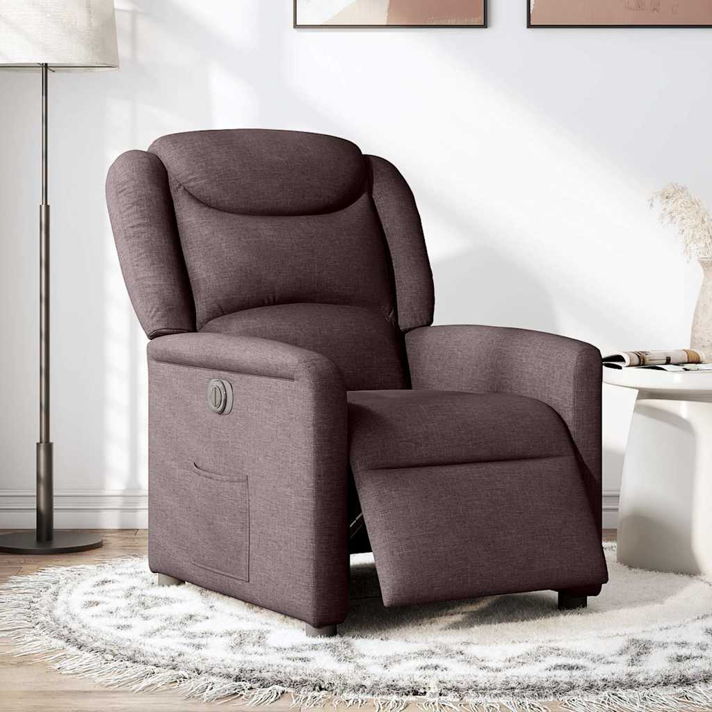 Relaxsessel Elektrisch Dunkelbraun Stoff