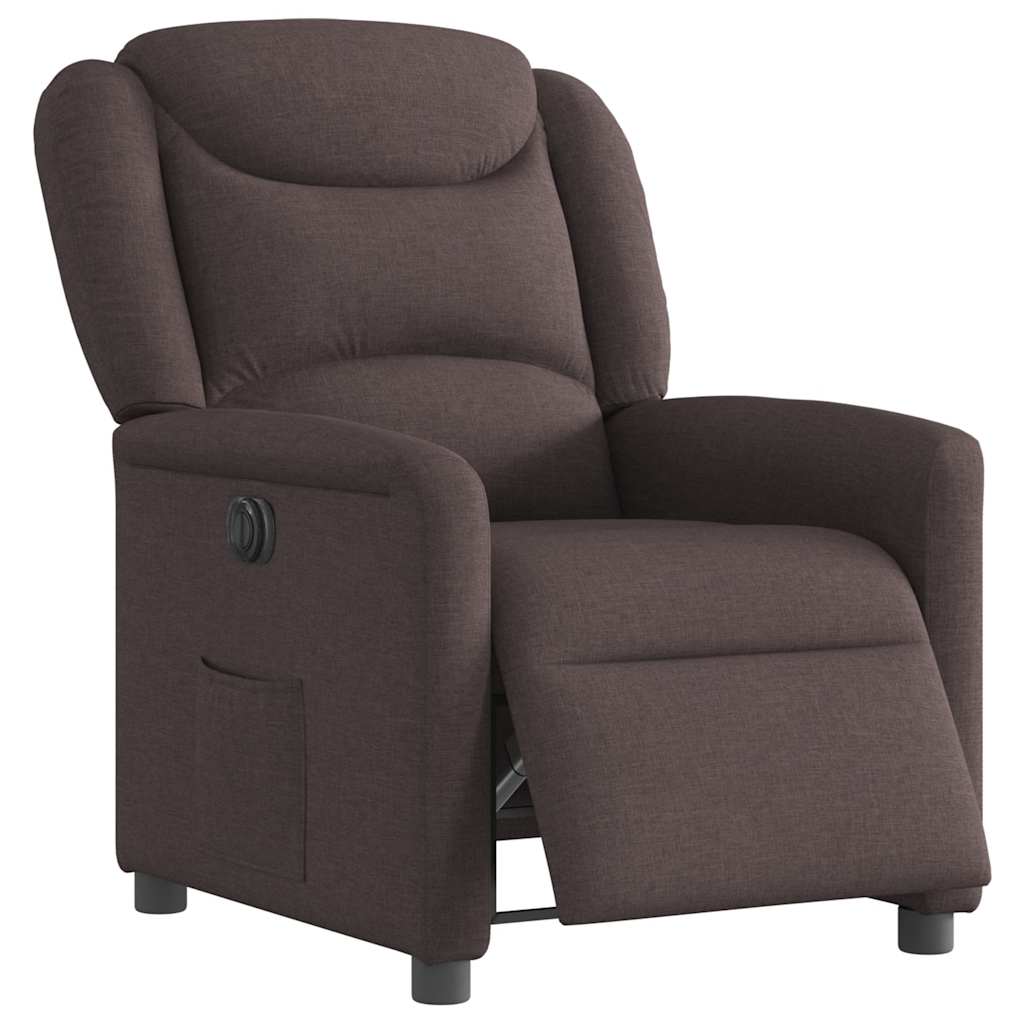 Relaxsessel Elektrisch Dunkelbraun Stoff