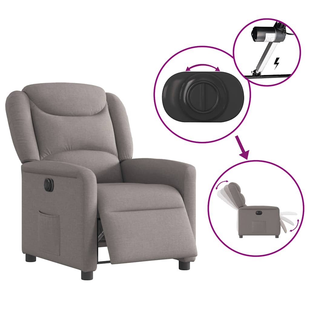 Relaxsessel Elektrisch Taupe Stoff