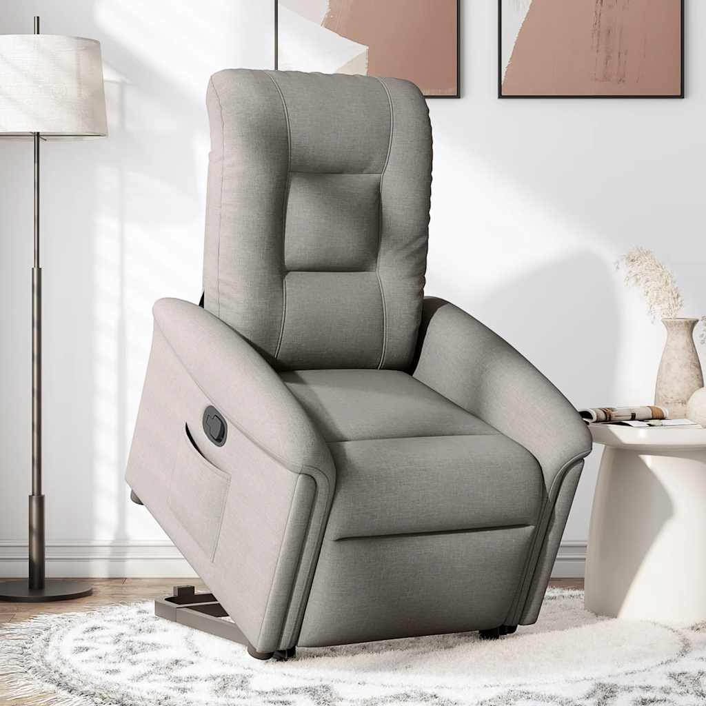 Relaxsessel mit Aufstehhilfe Taupe Stoff