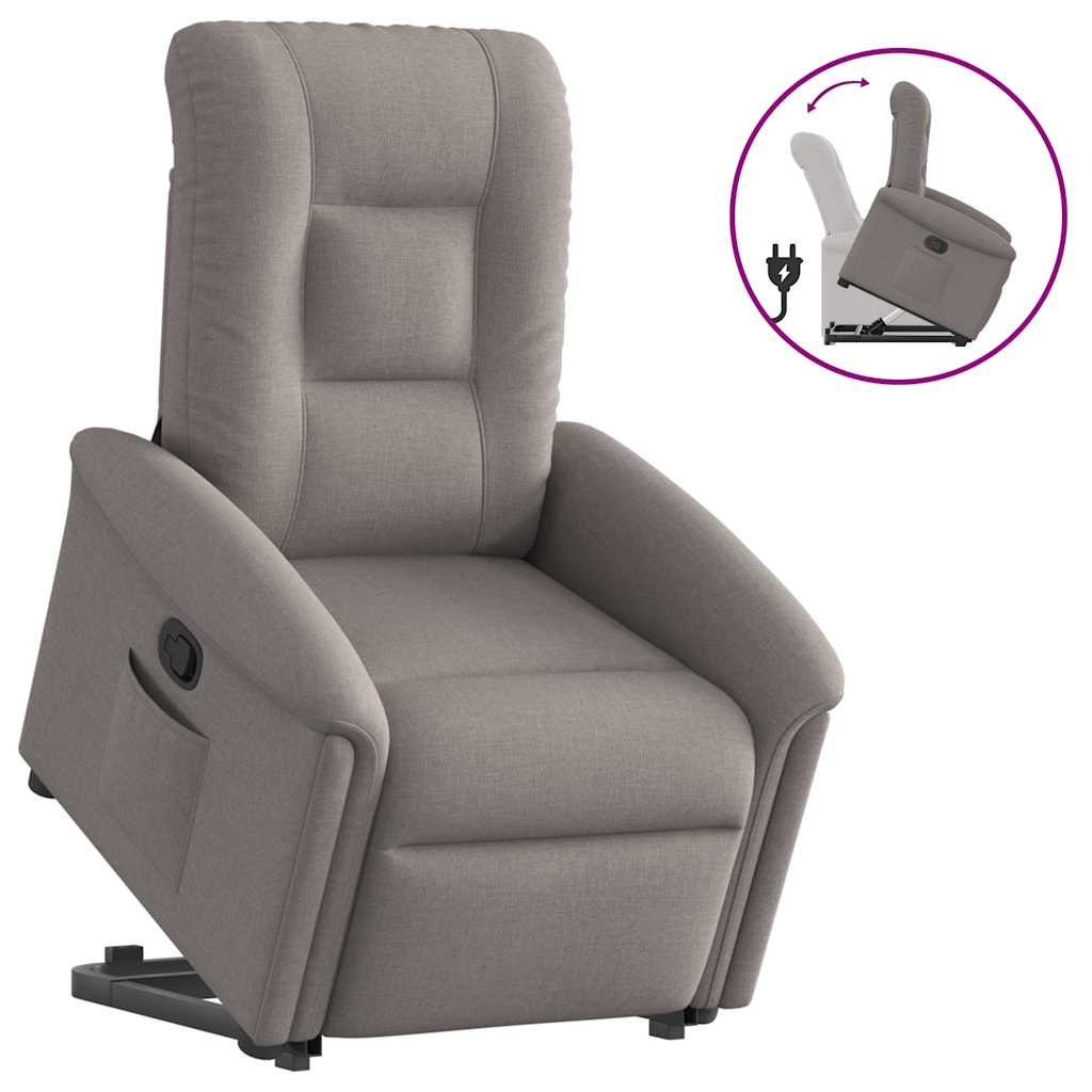 Relaxsessel mit Aufstehhilfe Taupe Stoff