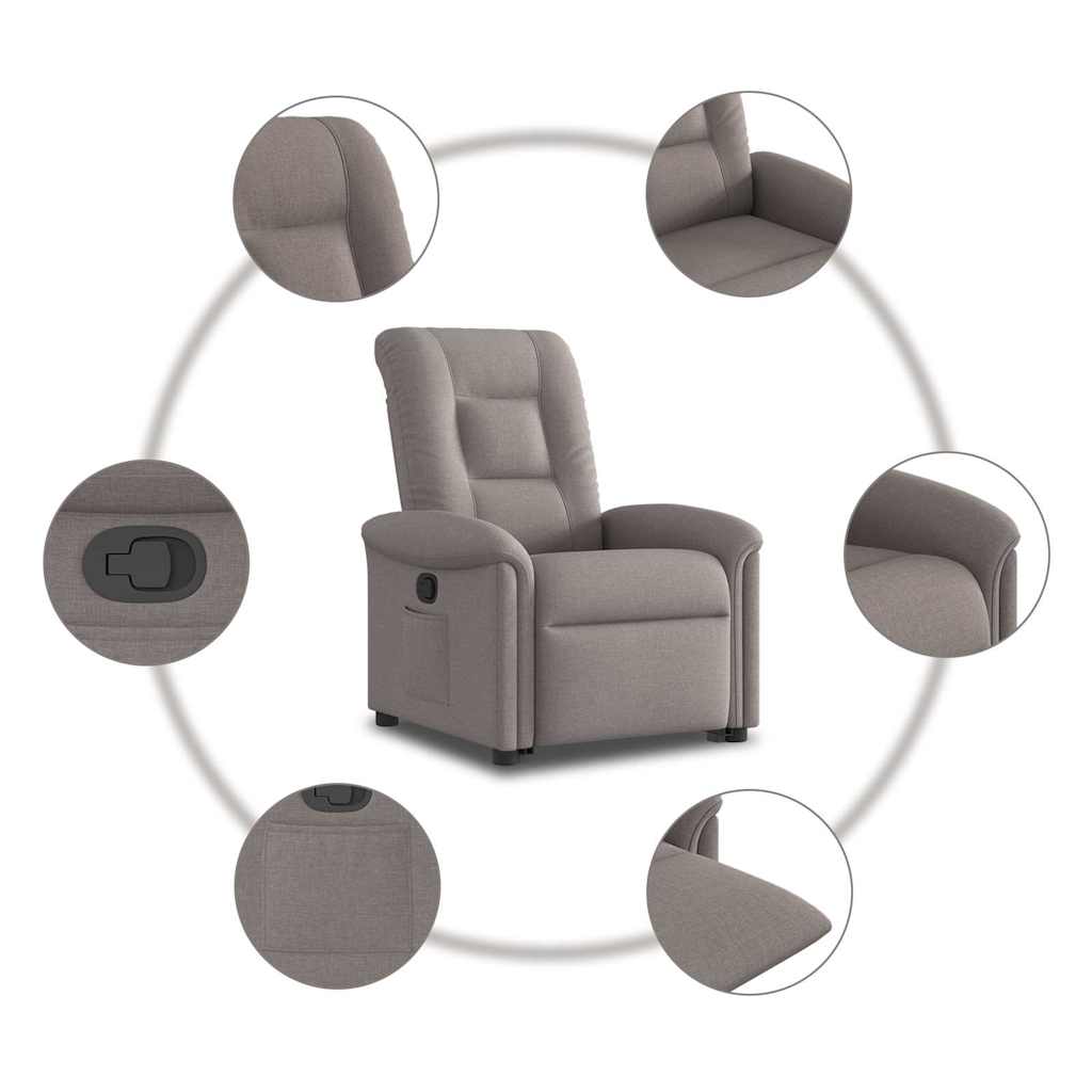 Relaxsessel mit Aufstehhilfe Taupe Stoff