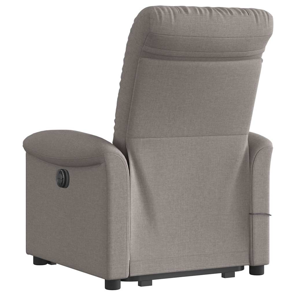 Massagesessel mit Aufstehhilfe Taupe Stoff