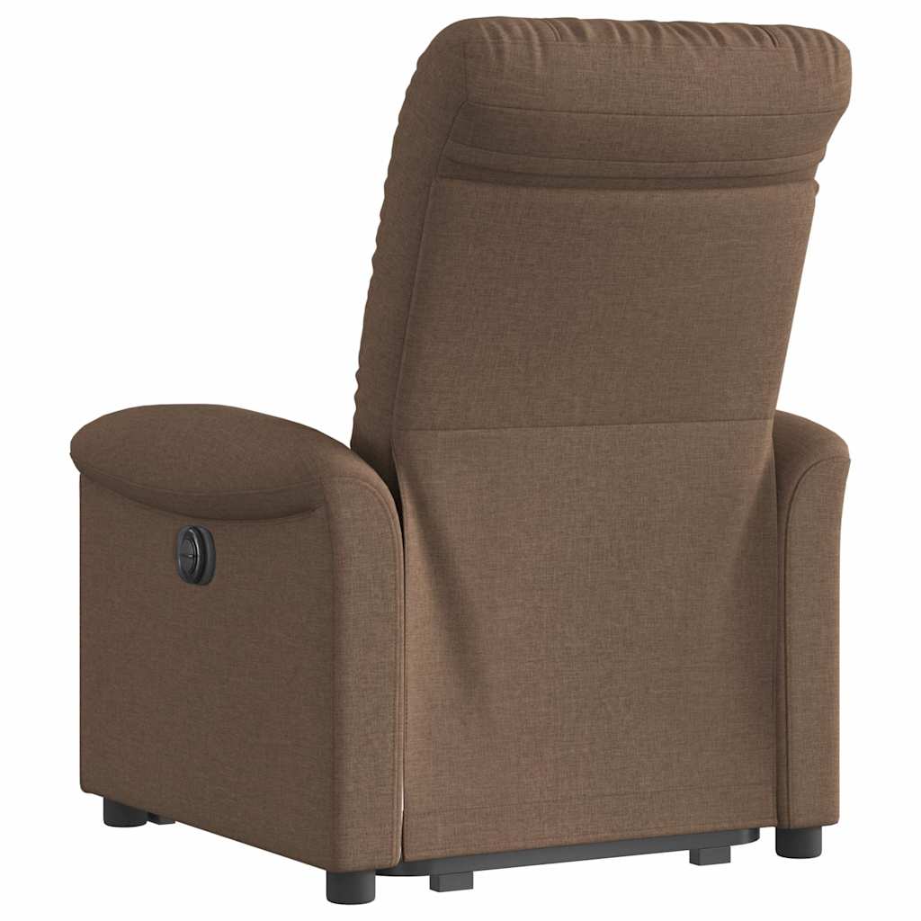 Relaxsessel mit Aufstehhilfe Elektrisch Braun Stoff