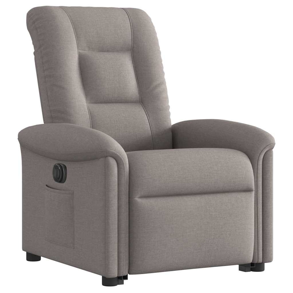 Relaxsessel mit Aufstehhilfe Elektrisch Taupe Stoff