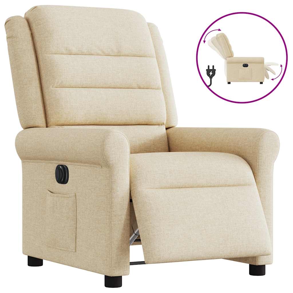 Relaxsessel Elektrisch Creme Stoff