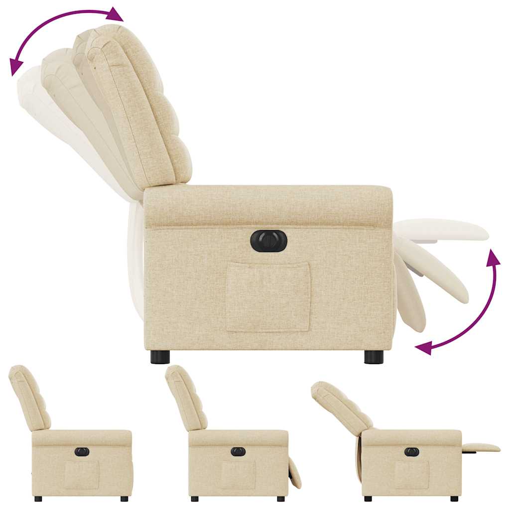 Relaxsessel Elektrisch Creme Stoff