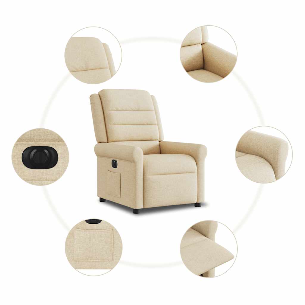 Relaxsessel Elektrisch Creme Stoff