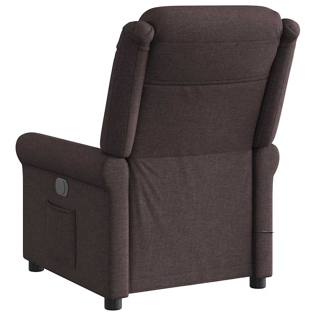 Massagesessel Elektrisch Dunkelbraun Stoff