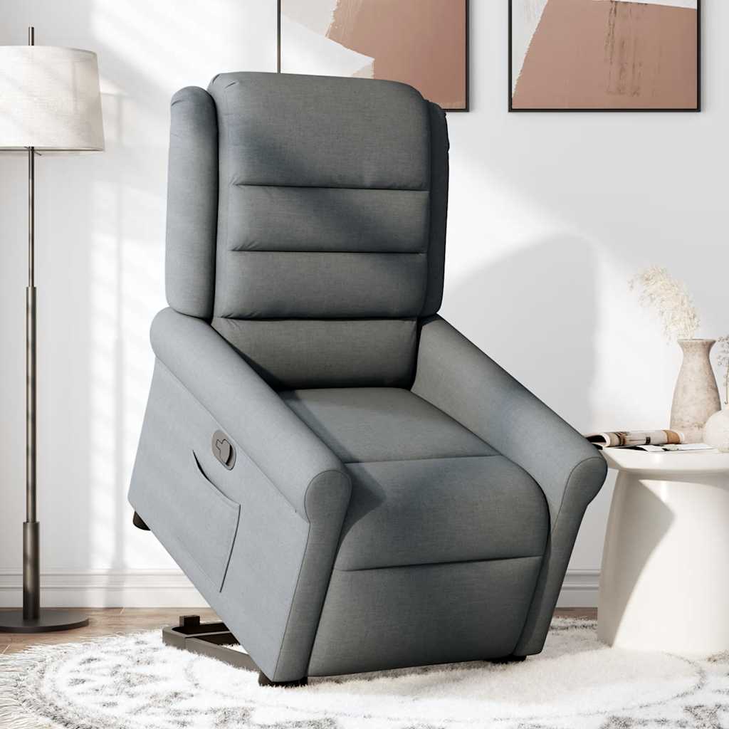 Relaxsessel mit Aufstehhilfe Dunkelgrau Stoff