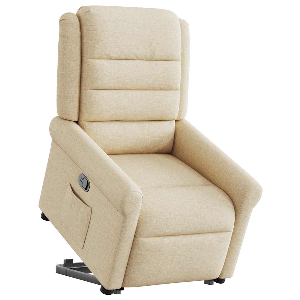Relaxsessel mit Aufstehhilfe Creme Stoff