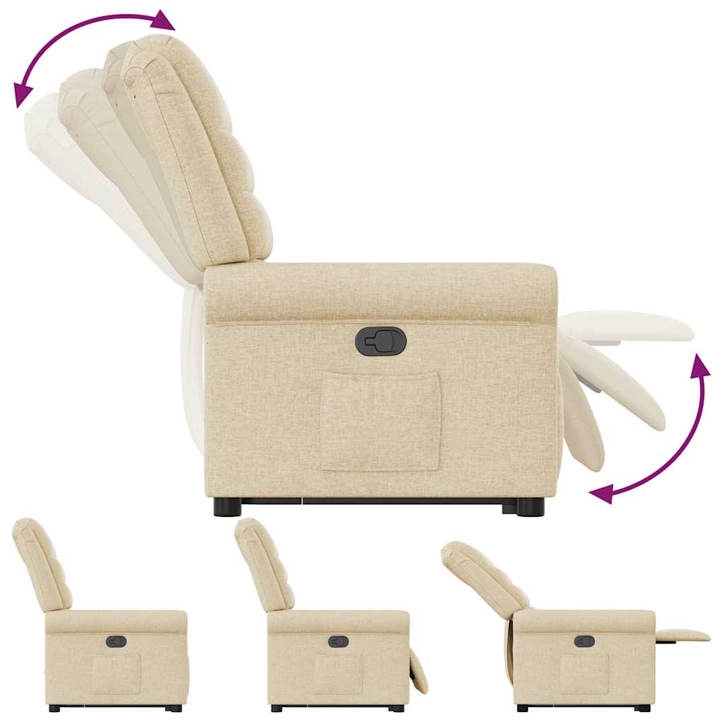 Relaxsessel mit Aufstehhilfe Creme Stoff
