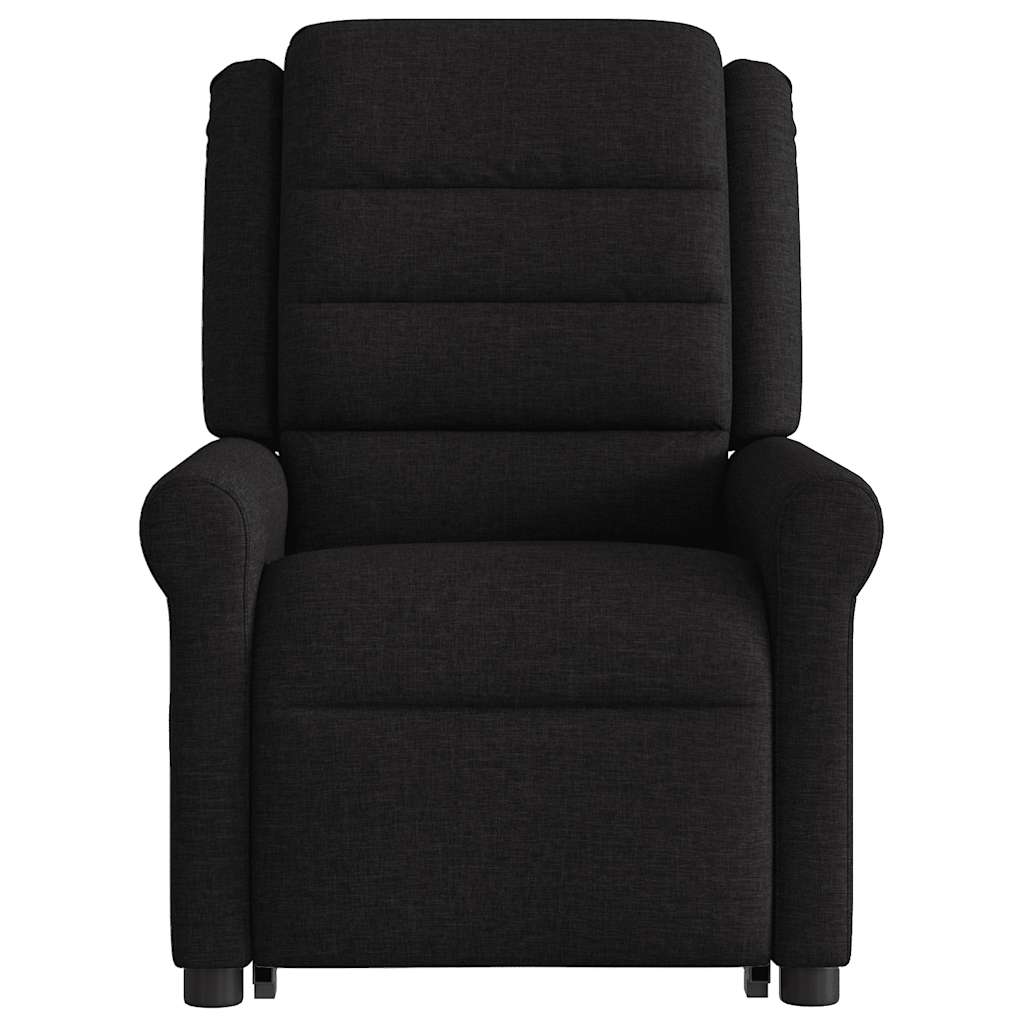 Massagesessel mit Aufstehhilfe Schwarz Stoff