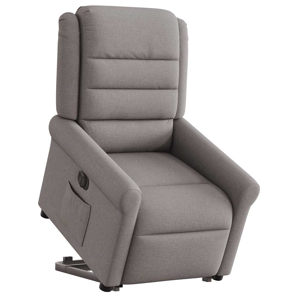 Relaxsessel mit Aufstehhilfe Elektrisch Taupe Stoff