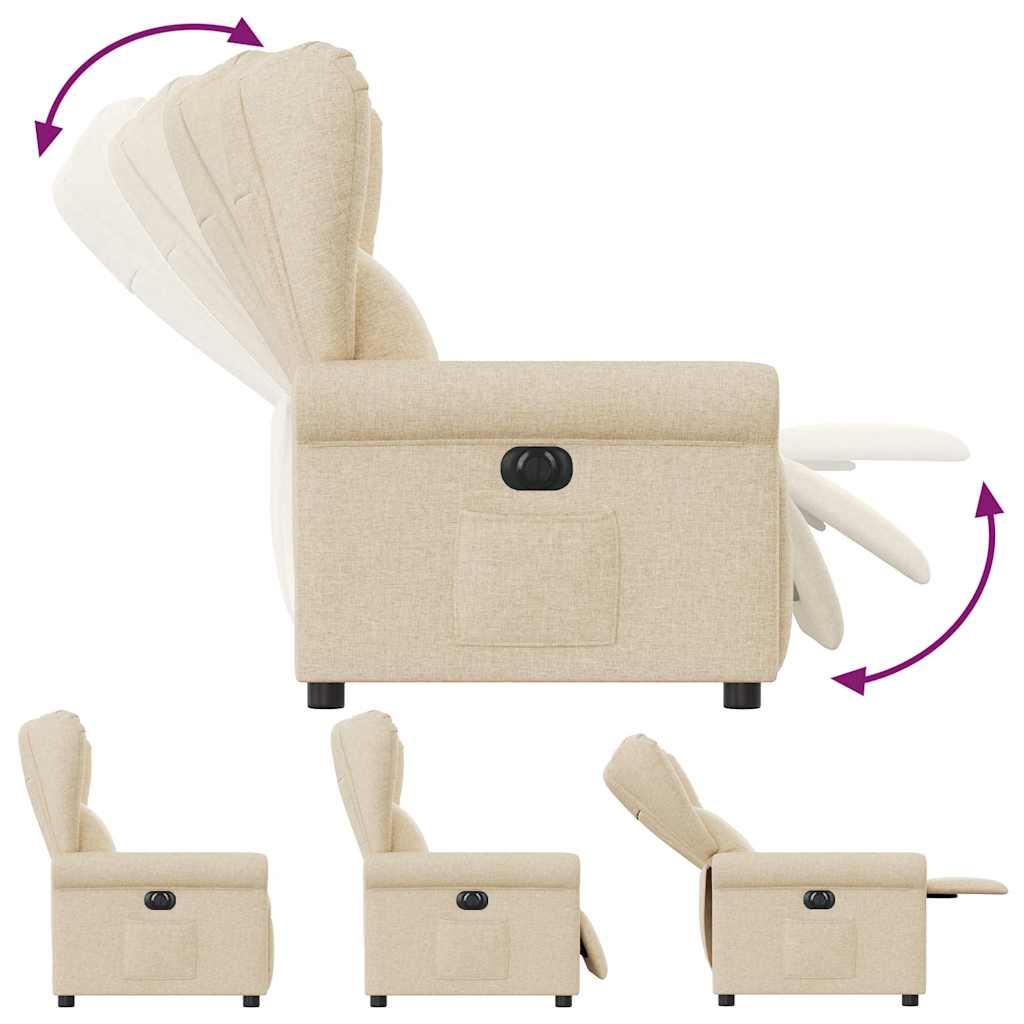 Relaxsessel Elektrisch Creme Stoff